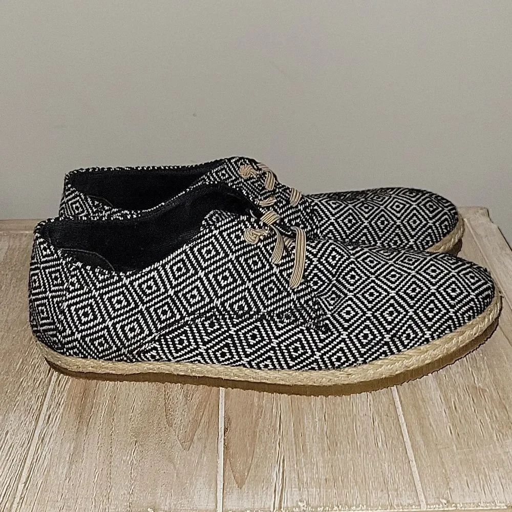 Patara Taj Black Nomad Geometric Lace Up Shoes Mens Size 8